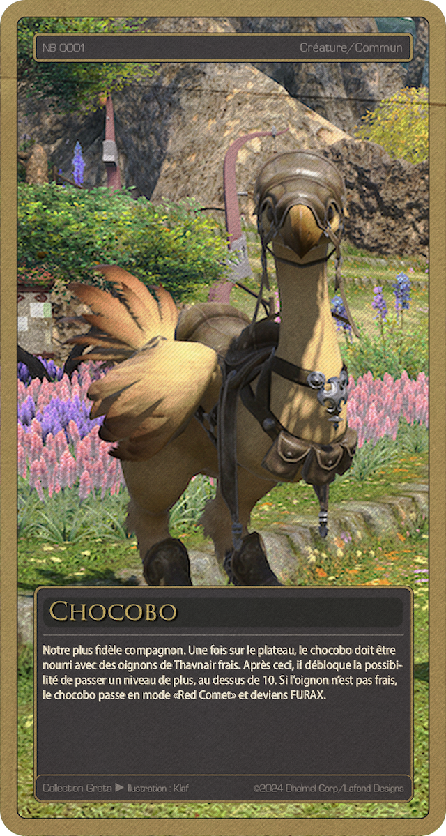 Carte 'the Dhalmel Card Game' : Chocobo, numéro : 1, type : 